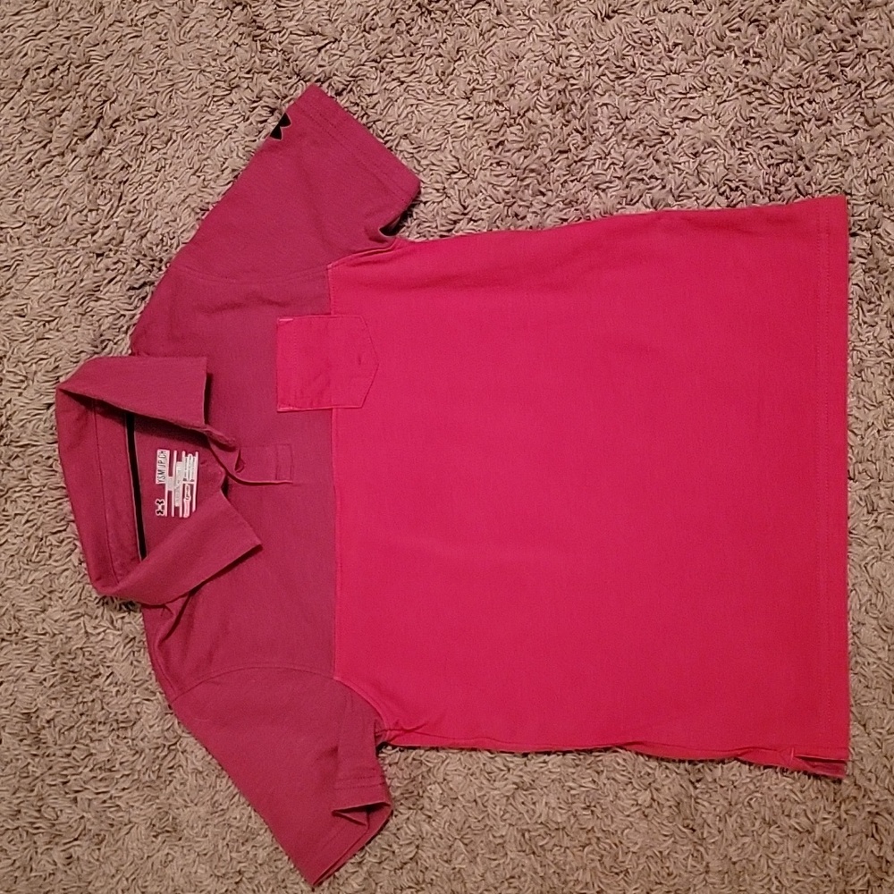 Under Armour boys red and maroon polo shirt size small